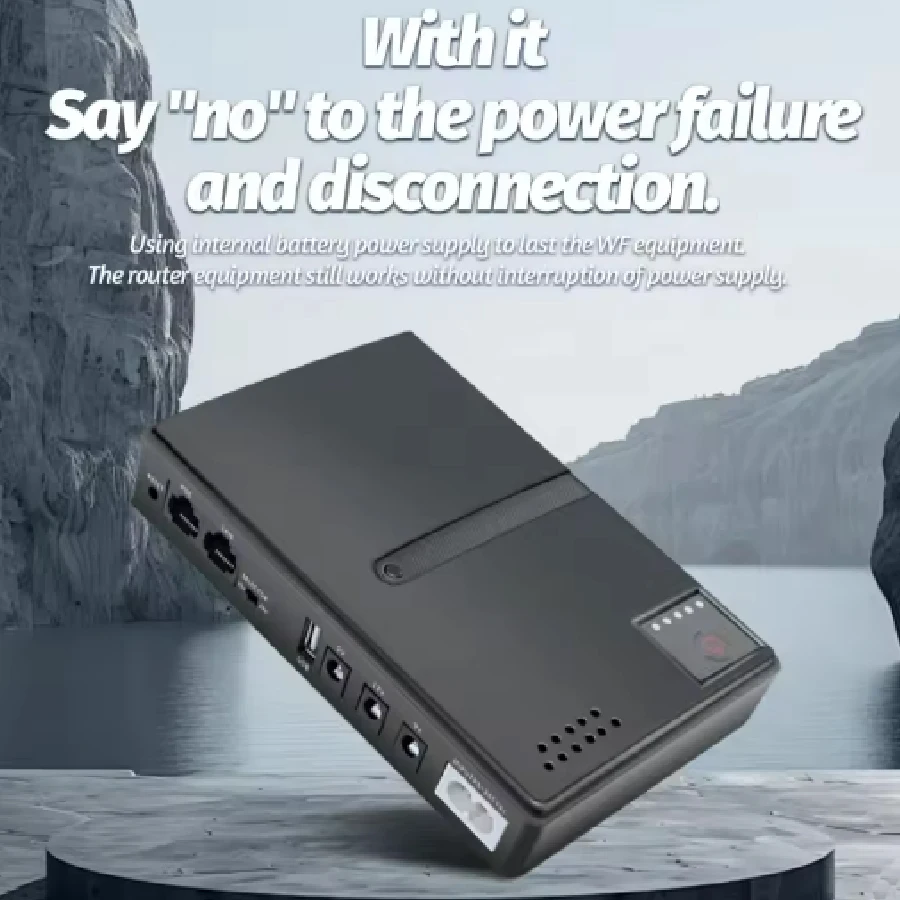 【Ohne Batterie】 Mini-DC-USV unterbrechungsfreie Stromversorgung 18650 Austauschbare Batterie-Backup 5 V 9 V 12 V 220 V für Router-WLAN-Modem