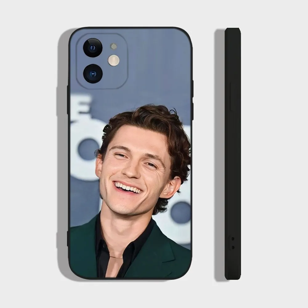 Actor T-Tom H-Holland Phone Case For iPhone 14,13,12 Mini 11 Pro XR,X,XS,MAX 6S,7,8 Plus Silicone Cover Soft black