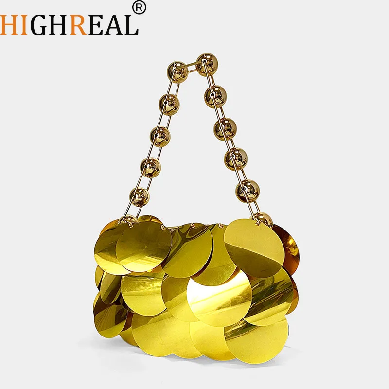 

Luxury Sequined Evening Bags for Women Handbag Fashion Beading Handle Shoulder Bag Handmade Party Wedding Clutch Phone Purses