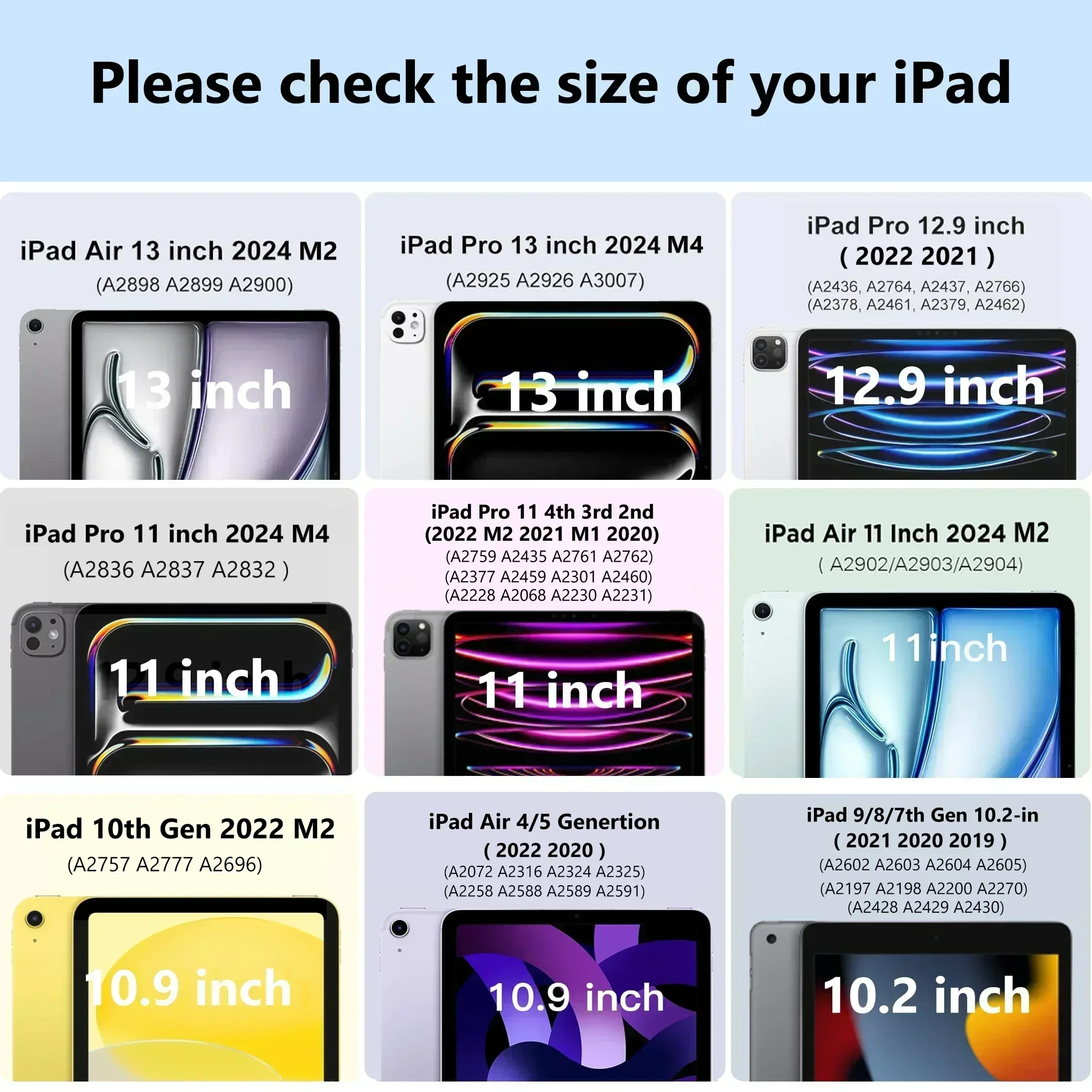 حافظة لجهاز iPad 10th Gen 2022 Funda iPad Pro 11 13 M4 2024 M2 iPad Air 13 11 Air 5 4 9th 8 7 Generation Pro 12.9 Mini 6 Cover