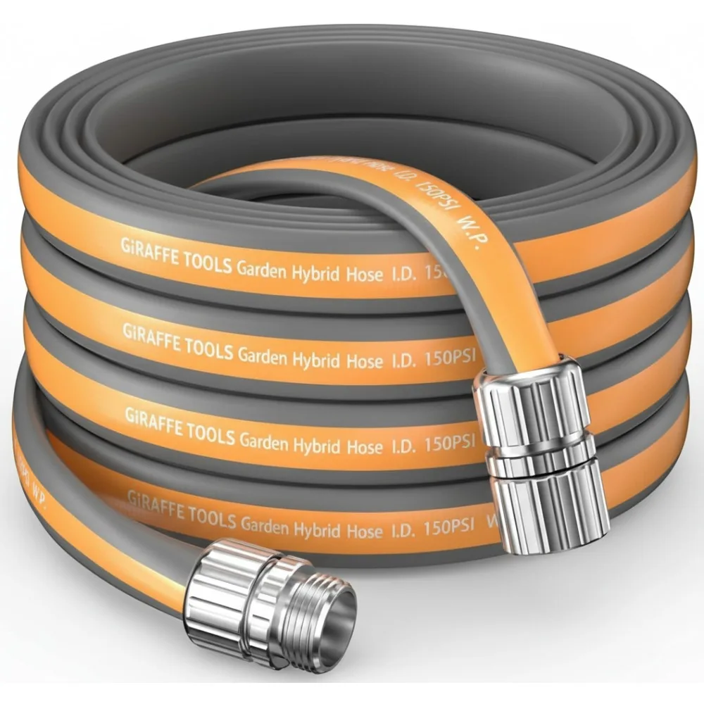 

50FT Lightweight Lay Flat Garden Hose, 5/8" Flexible Leakproof Water Pipe with Fittings for Outdoor Cleaning