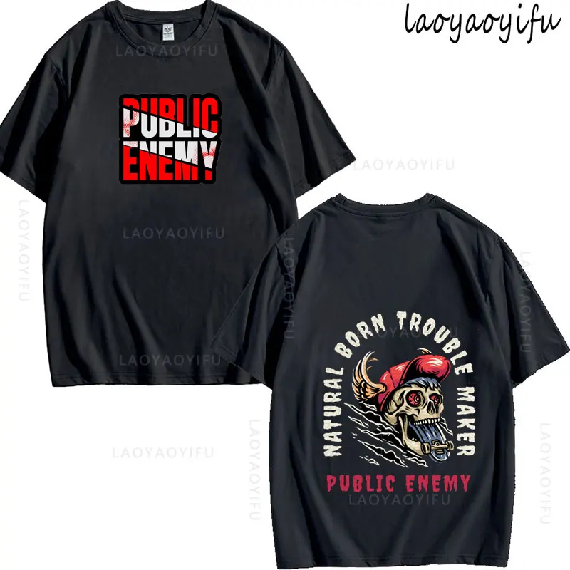 

Public Shirt Enemy Theme 100%Cotton Hip Hop Rap Group Harajuku Pullover Fancy Music Gift Casual Loose Comfortable Short sleev