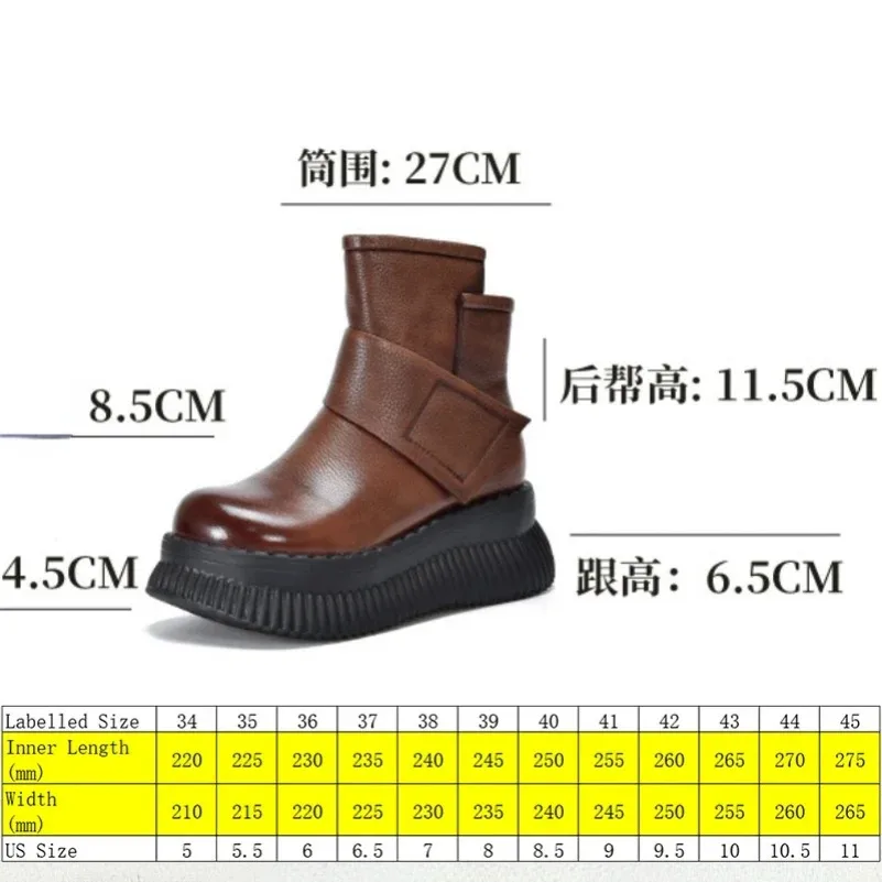 Fujin 6.5cm Moccasins Autumn Motorcycle Boots Women Shoes Natural Genuine Leather Spring Chimney Ladies Fashion Ankle Booties