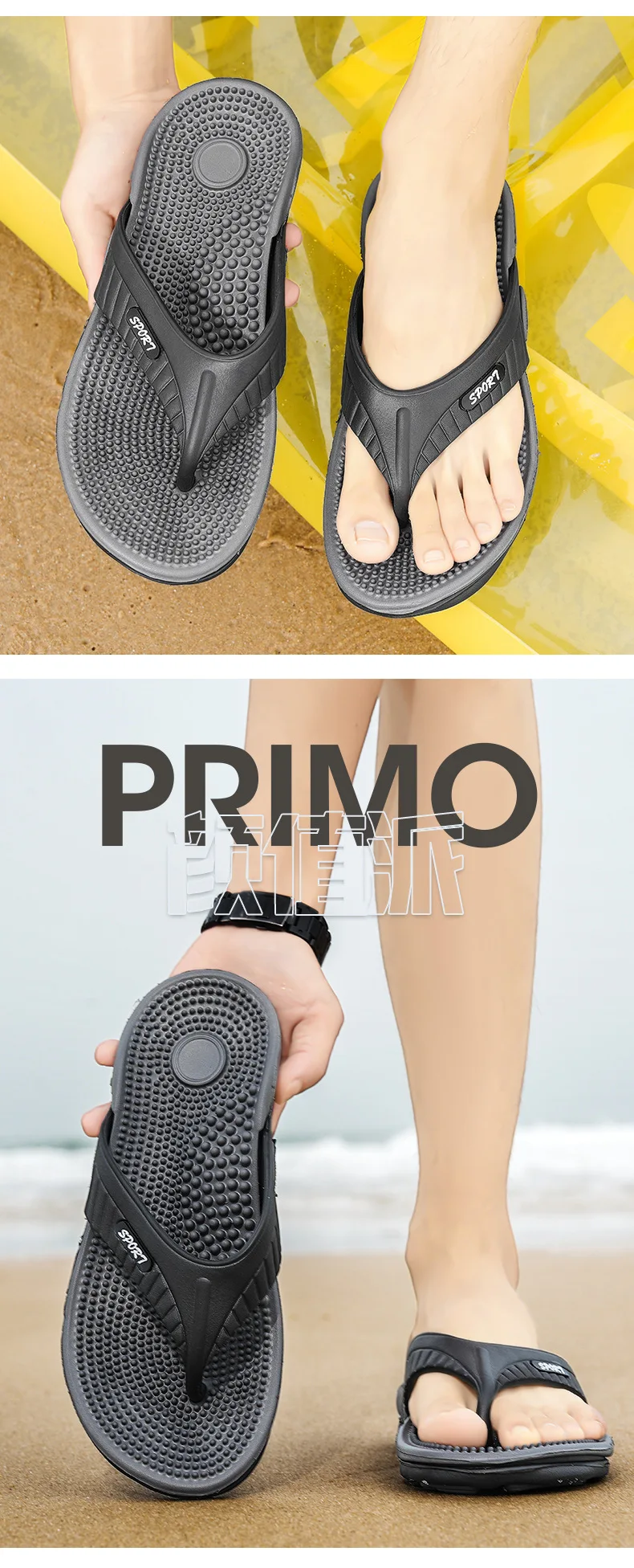 Kontrastfarben, Massage, rutschfeste Flip-Flops, schnelltrocknend und bequem, Strandsandalen, Sommer-Flip-Flops, modische Hausschuhe. – Detail 17