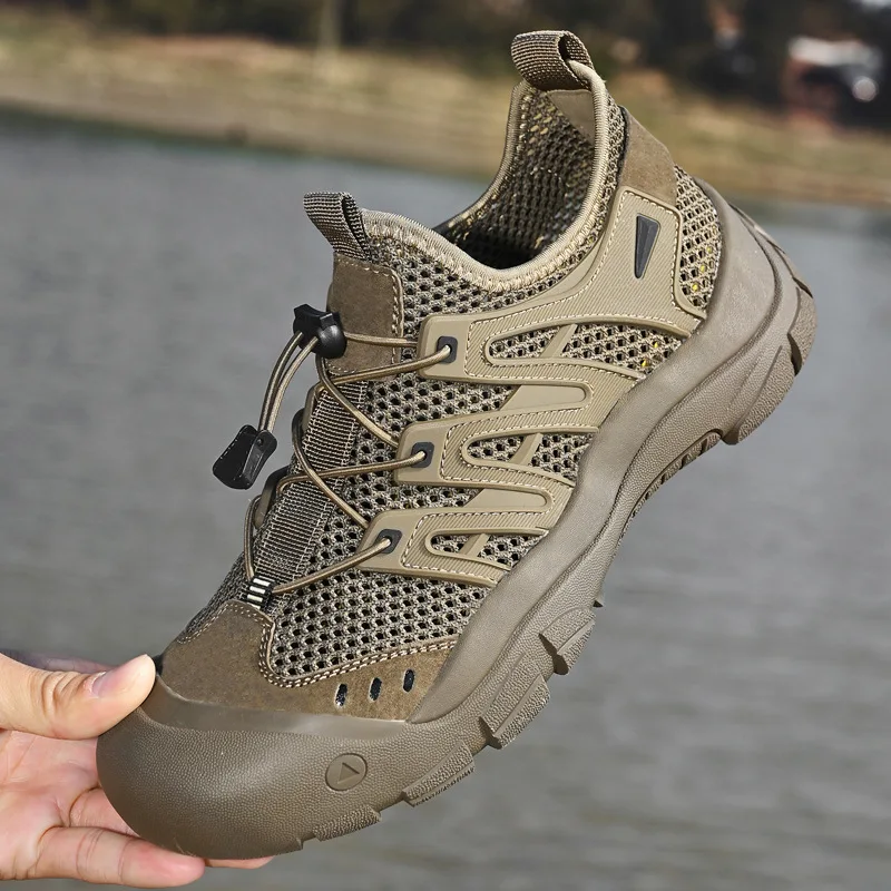 

Mesh shoes men's new summer hollow breathable casual shoes outdoor sports Baotou hiking and mountaineering shoes