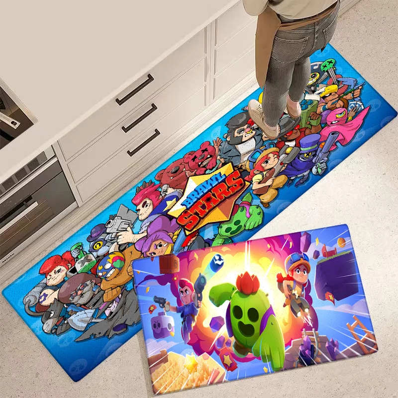 Entrance Front Doormat Games Stars L-Leon Spike B-Brawls Non-slip Kitchen Living Room Rug Balcony Bathroom Foot Floor Mat Carpet