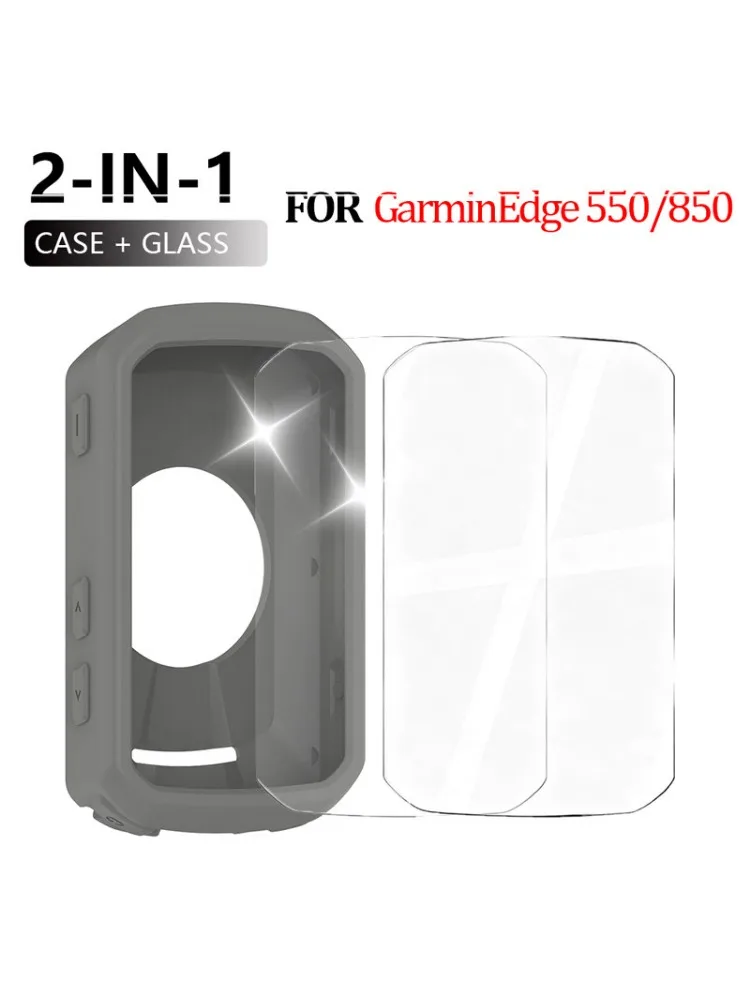 AliExpress Shell and Glass for Garmin Edge 550 850, Screen Protector Tempered Glass Film & Silicone Cover GPS Bicycle Stopwatch Accessories