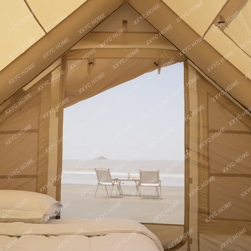 LX6㎡ inflatable tent camping equipment outdoor overnight free rainproof ridge 3-4 person tent