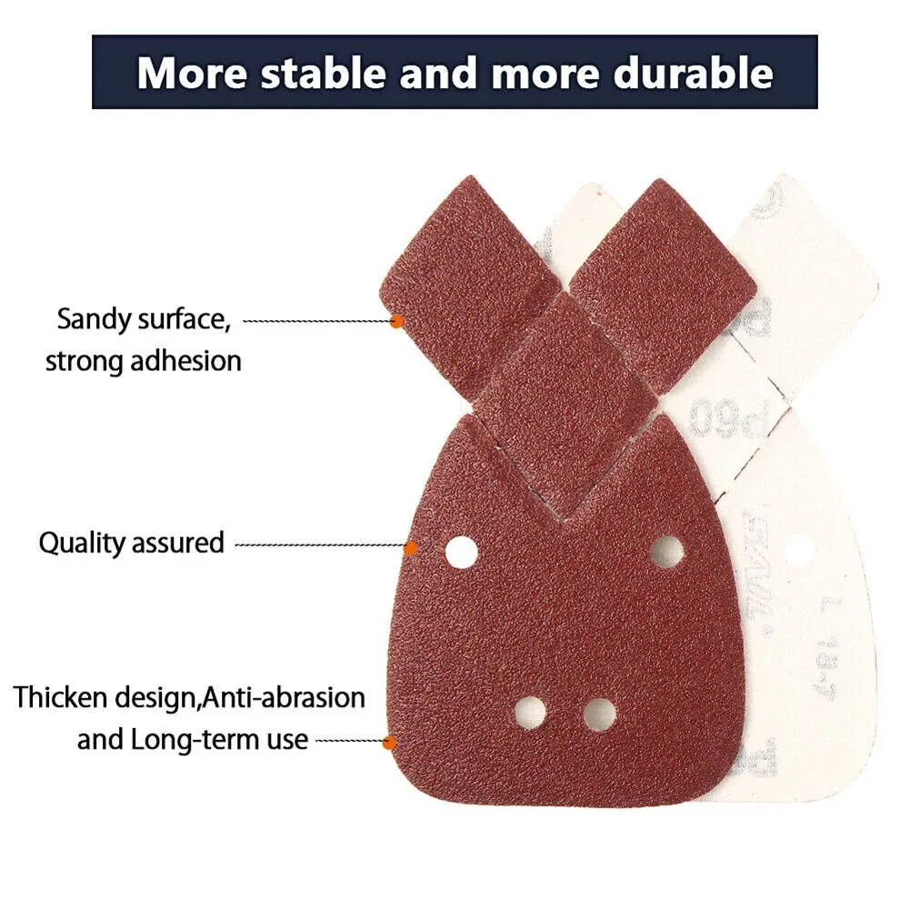 50pcs Sanding Paper 40+80+120+240 Grit Mouse Sanding Sheets Pads Sand Paper For Black & Decker Sander Polishing Papers Parts