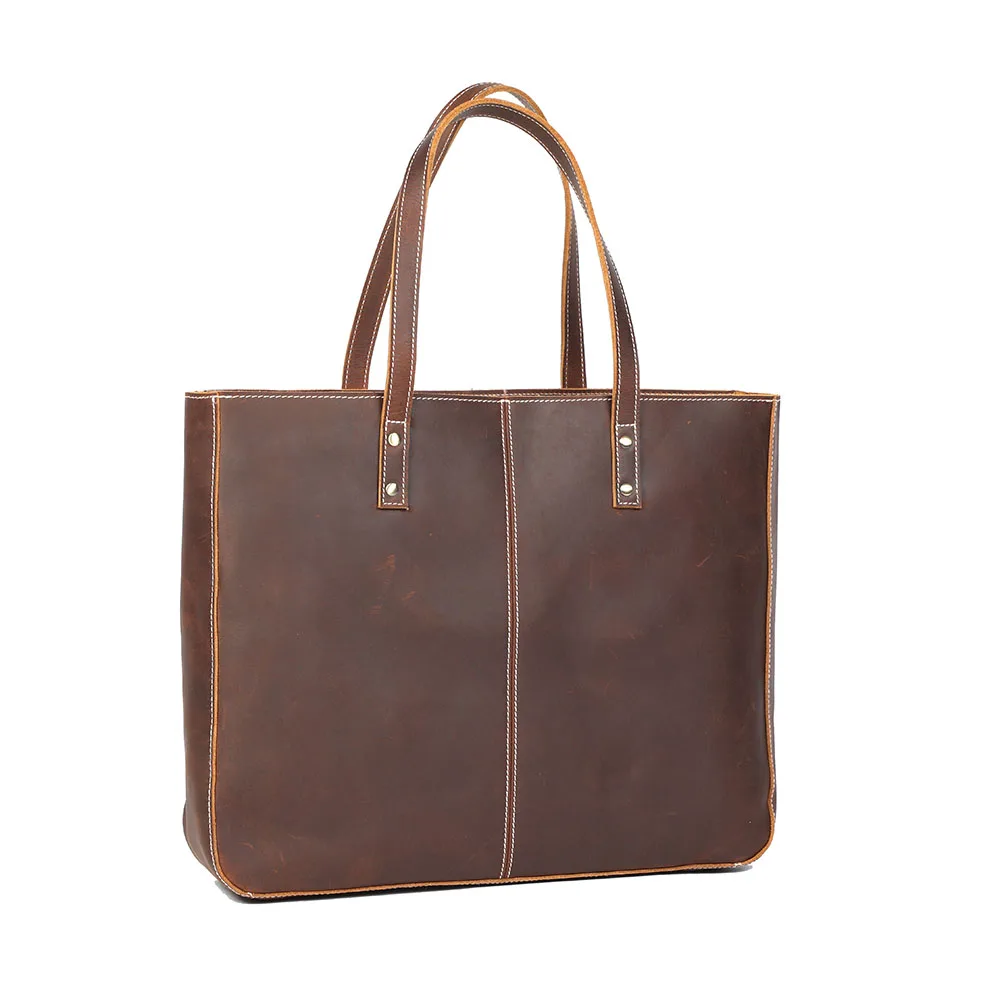 S.WORKER Vintage Echtleder Herren-Aktentasche 16" Laptop-Tasche Crazy Horse Leder Schultertasche Rindsleder Geschenkidee für Männer – Detail 19