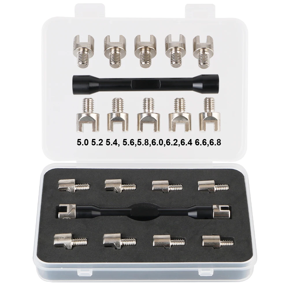 

Repair Tools Handle Repair Tool For Most Motorbikes Bicycles 10pcs Hardened Tips 5.0~6.8 Motorcycle Spoke Wrench Set