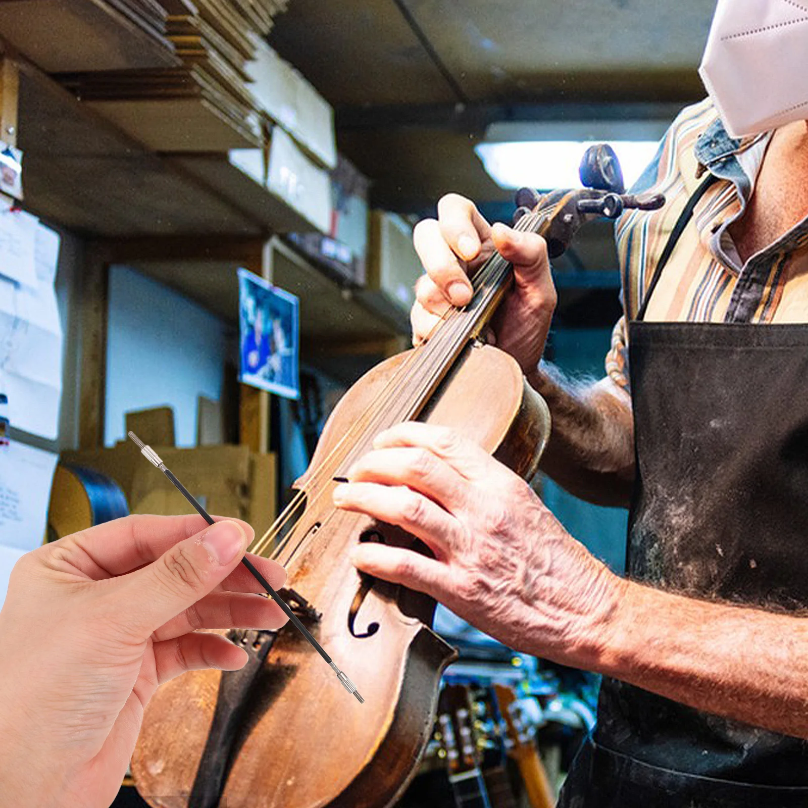 

10pcs Metal Wire Tail Gut For 4/4-3/4 Viola Tailpiece Non-Slip Replacement Parts Viola Accessories String Instrument Repair Kit