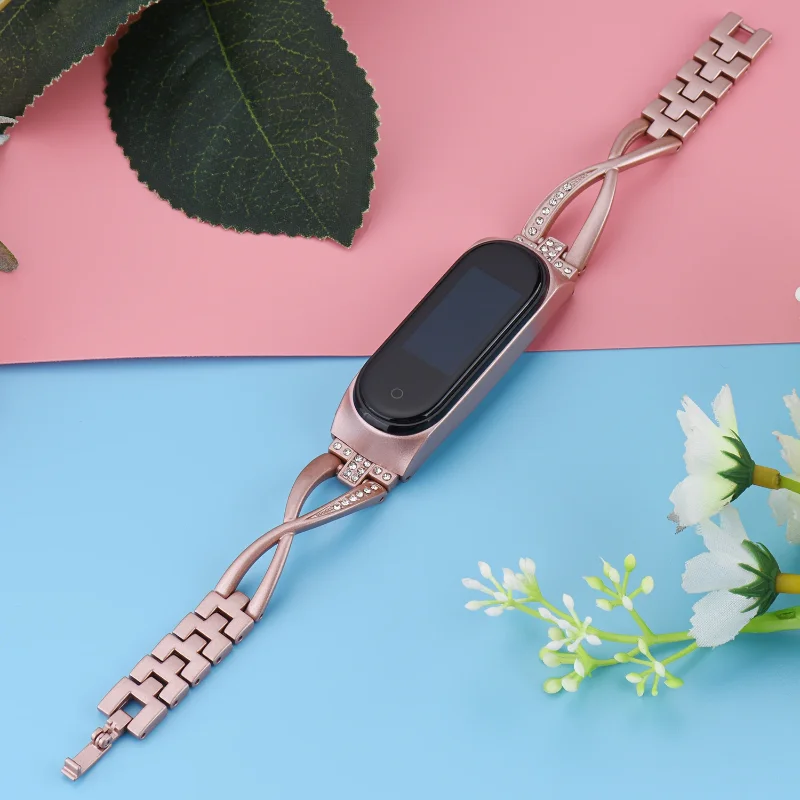 Metal Diamond Straps For Xiao Mi Band 7 6 5 4 3 Stainless Steel Wristband For Miband 7 smart Luxury bracelet Correa for Miband 6