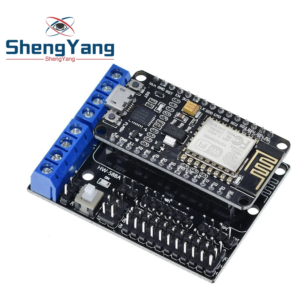 TZT NodeMCU Motor Shield Board L293D for ESP-12E from ESP8266 esp 12E kit diy rc toy wifi rc smart car remote control