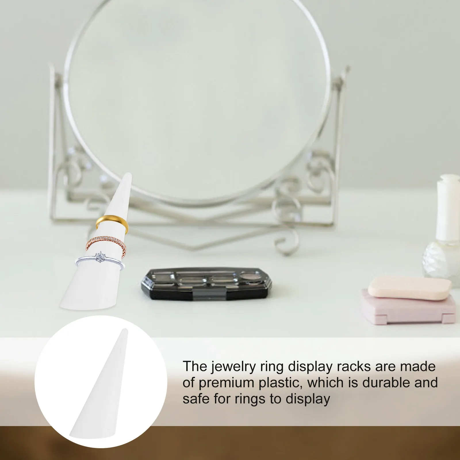 10Pcs Premium Lightweight Acrylic Rings Display Rack Tapered Jewelry Holder for Rings Organization Gifting Mother's Day