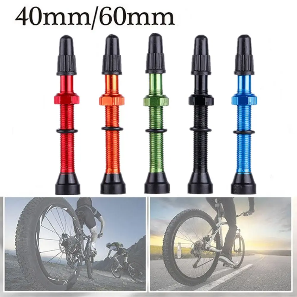 Bicycle 1Pair 48mm 60mm Presta Valve for Road MTB Bicycle Tubeless Tires Brass Core Alloy Stem Tubeless Sealant Compatible