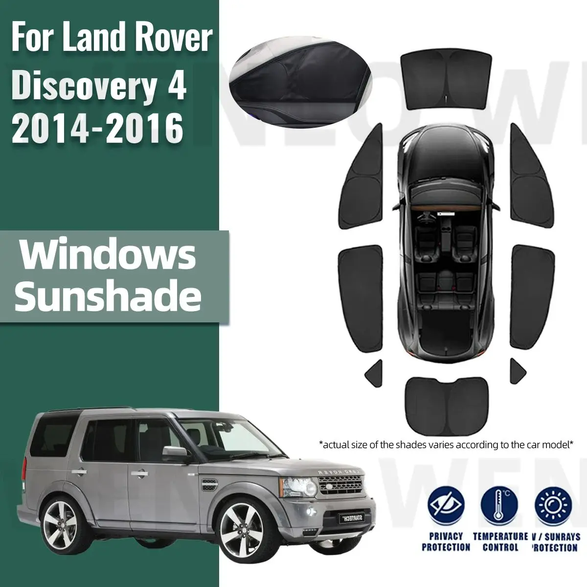 For Land Rover discovery 4 2013-2017 Full Cover Car Sunshade Front Windshield Frame Curtain Rear Side Window Sun Shade Visor