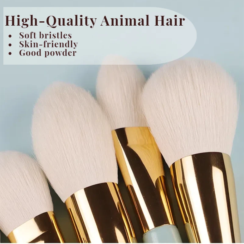 MyDestiny Colorful Makeup brushes Lake blue Animal hair real goat hair Various model blush highlight eyeshadow concealer brush