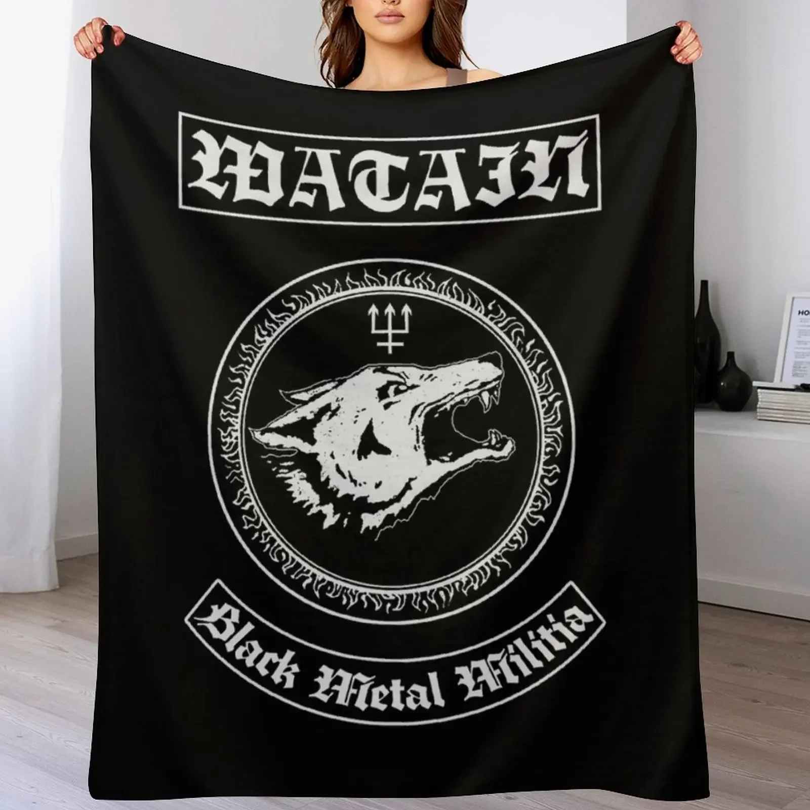 

Black metal militia Throw Blanket Winter beds christmas decoration cosplay anime Sofa Blankets