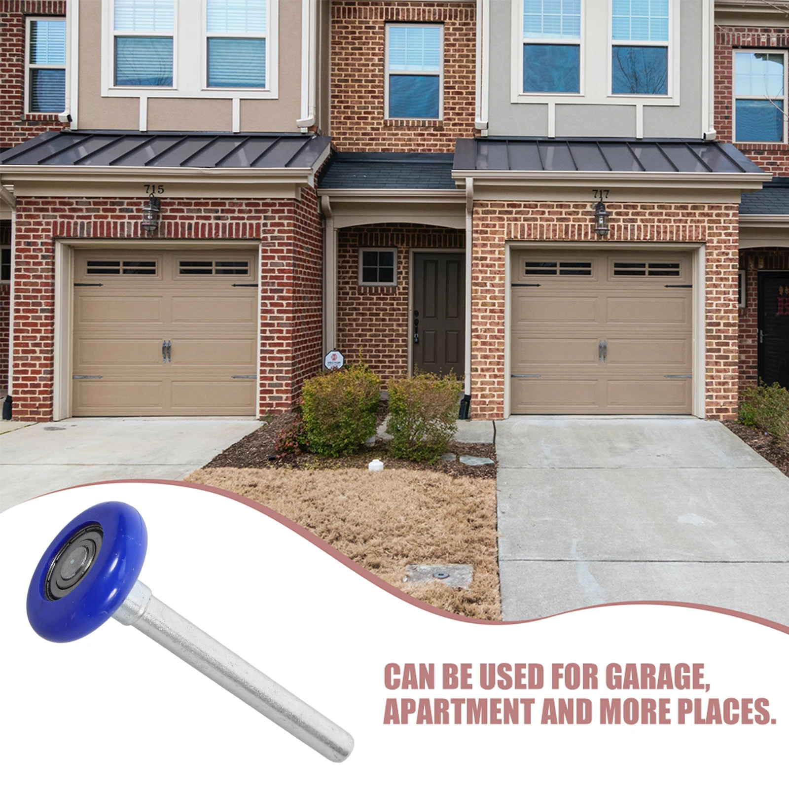 

4pcs Nylon Garage Door Rollers with Stem Quiet Replacement Wheels Durable Smooth Operation Compatible with Standard Wooden