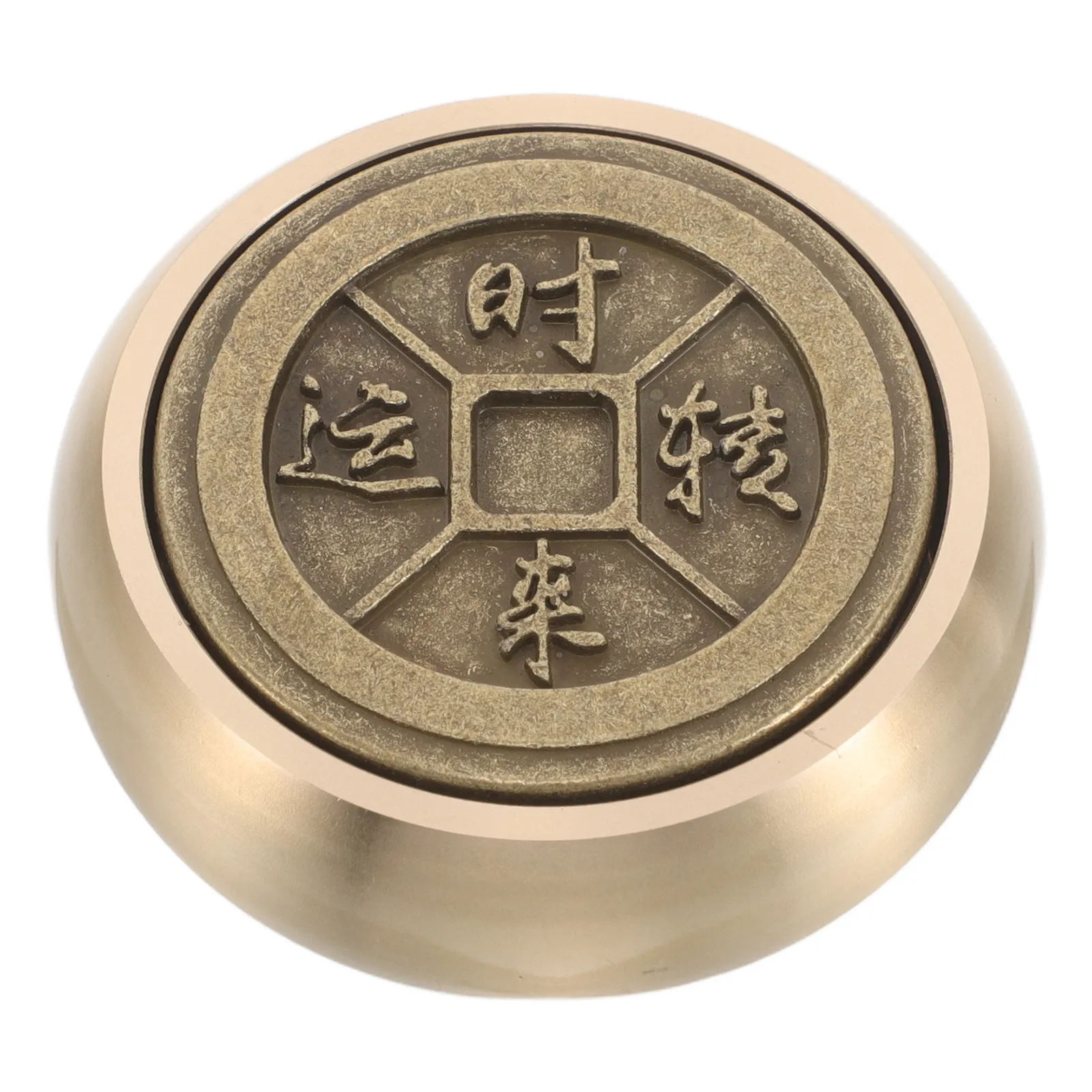 

Solid Brass Round Paperweight Durable Chinese Calligraphy Accessory Lucky Decorative Desk Weight Office Home Paperweight