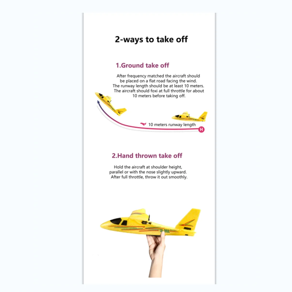 DIY RC Planes for Kids, Remote Control Airplanes Outdoor 2.4GHz 2-CH DIY Easy to RC Airplane Yellow