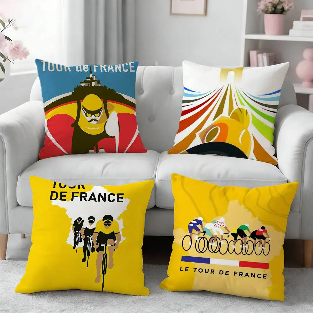

T-Tour de France Bike Pillow Case Cushion Cover Throw Pillow Case For Car Sofa