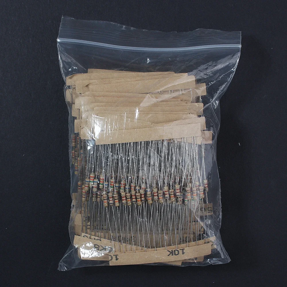 Kit surtido de resistencias de película de carbono, juego de resistencias de 1/4W, 56 valores, 560, 5%, anillo de Color, resistencia de 1 ohm ~ 10M