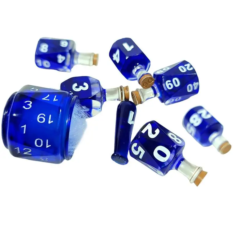 Unique Dice 7Pcs Silicone Dice Set Artistic Cool Dice Set Role Playing Dice Set With Resin Construction Astrology-Inspired Cool