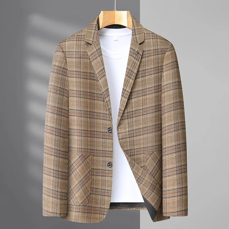 Blazer de gama alta para hombre, chaqueta de traje ajustada a la moda, informal, de negocios, adecuada para el trabajo y el uso diario, primavera y otoño
