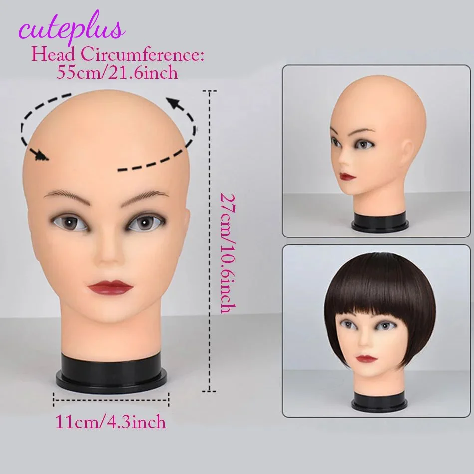 عارضة أزياء رئيس حامل ترايبود قماش قالب الرأس، حامل شعر مستعار عاري الرأس رئيس نموذج حامل شعر مستعار ترايبود