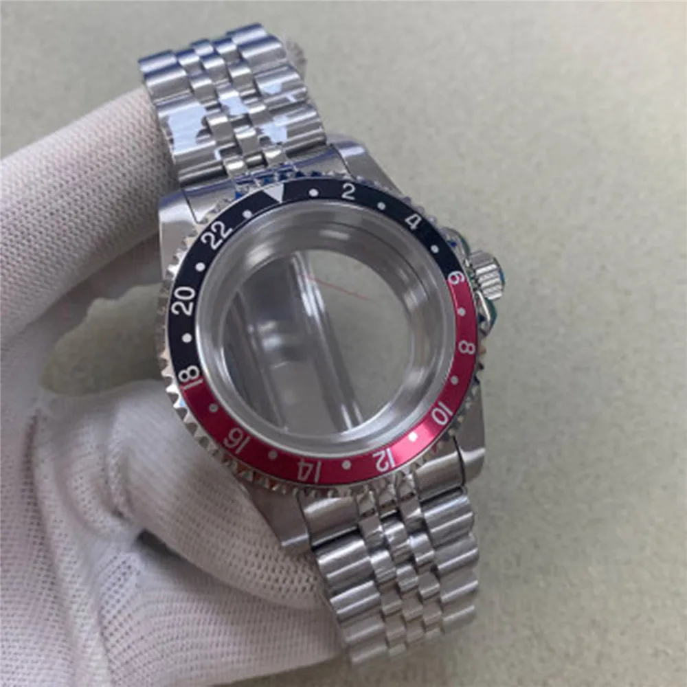 One-way Rotation 39.5mm Vintage Steel Case 120 Clicks Sapphire Glass GMT/ SUB Bezel Jubilee Strap Clear Bottom For NH35 MH36