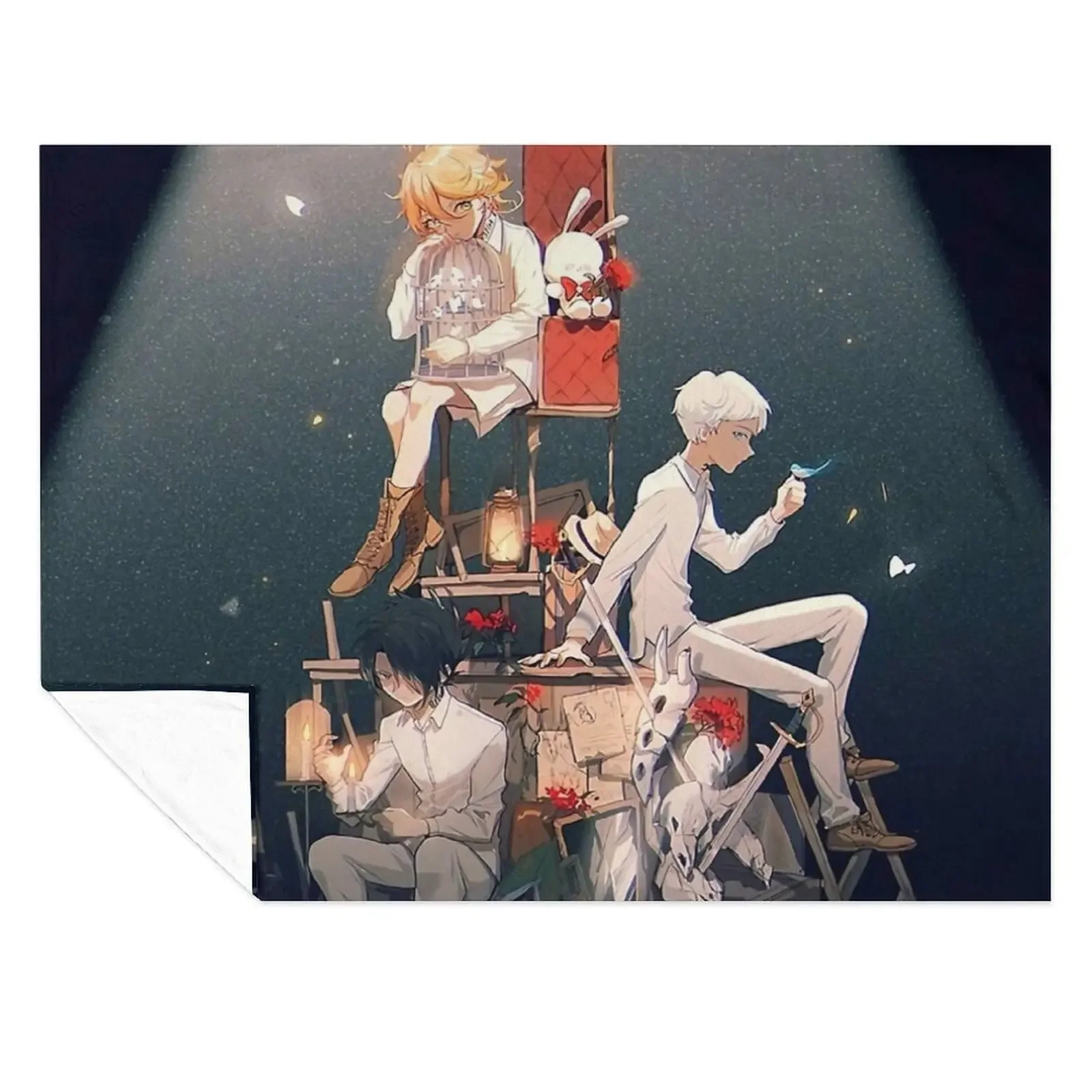

Best Anime The Promised Neverland Throw Blanket blankets ands Multi-Purpose Winter beds Bed linens Blankets