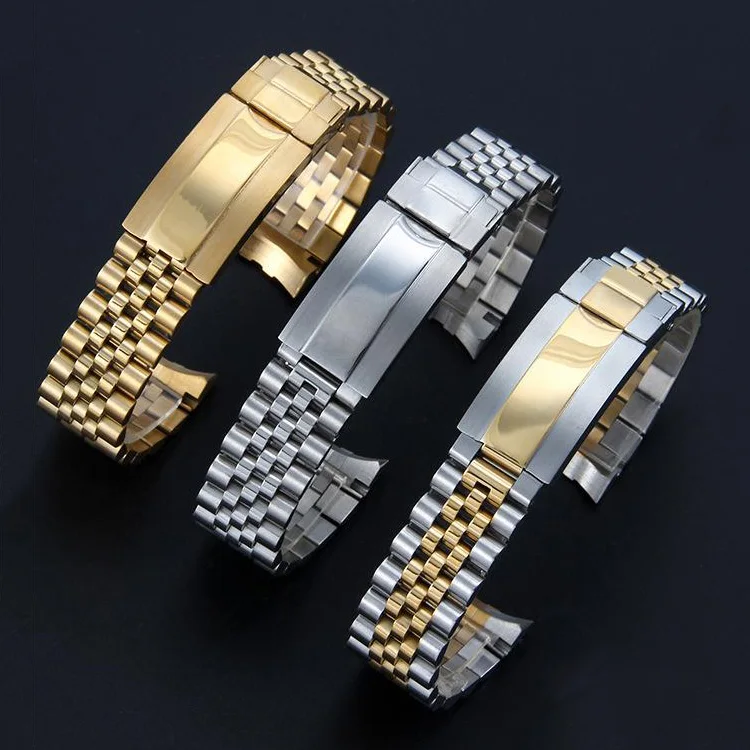 Factory Screw Links 20MM Solid Stainless Steel Jubilee Watch Band Metal Clasp