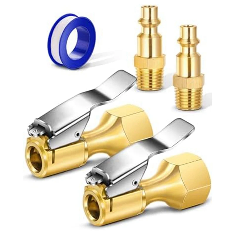 Air Collet, Brass Enclosed Flow Lock Lock Inflate Locking Air Chuck As Shown Copper For Air Compressor Accessories