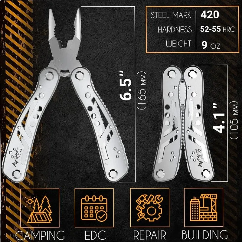 24-in-1 Multifunctional Universal Diagonal Pliers Wire Cutters Anti Slip Durable Electrician Repair Tool