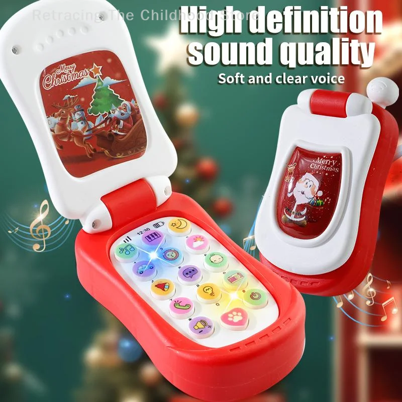 Cartoon Simulation Flip Phone Educational Music Phone Toy Toddler Education Early Voices Toys For Children's Day Gifts