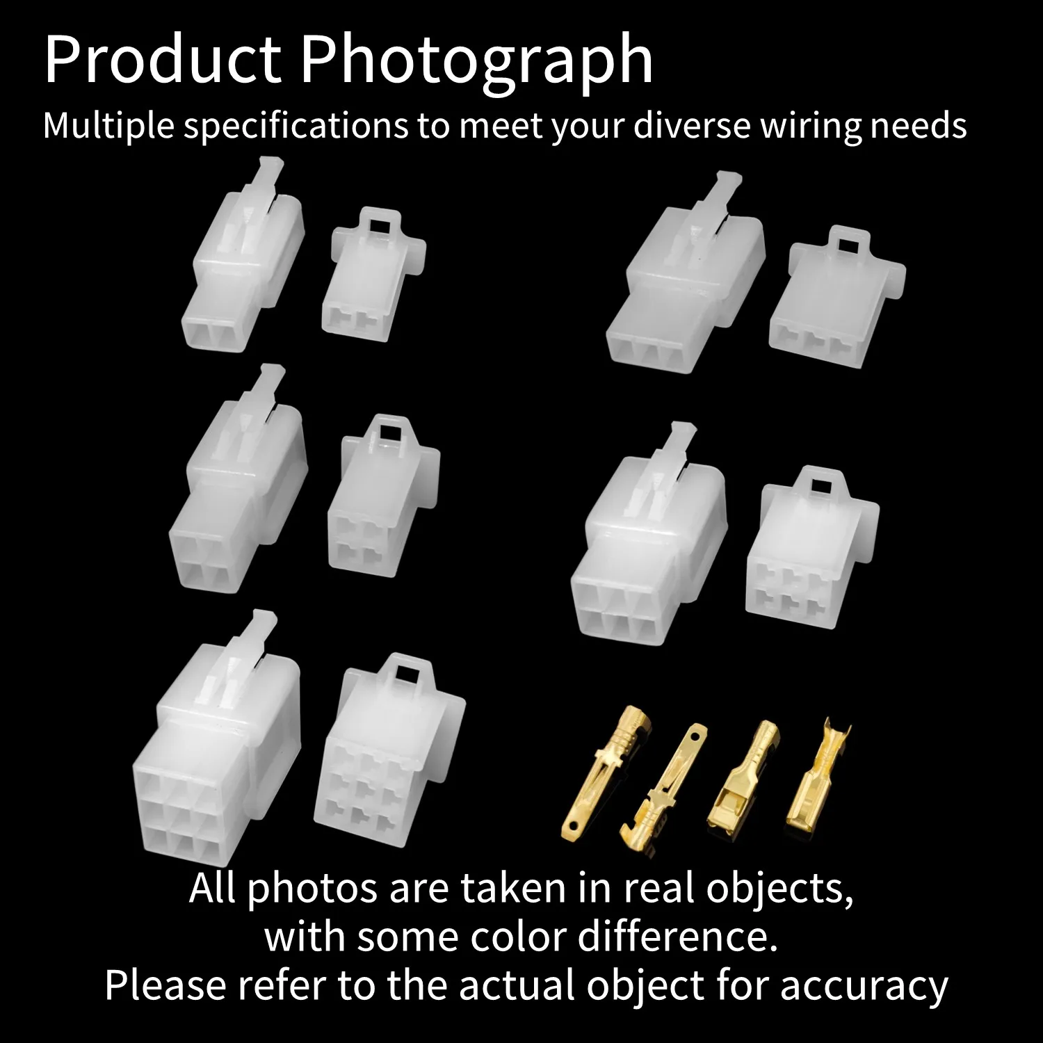 موصلات كهربائية للسيارة والدراجة النارية ، خطافات طرفية سلكية ، طقم متنوع ، 2 ، 3 ، 4 ، 6 ، 9 دبوس ، أطراف ذكور وإناث