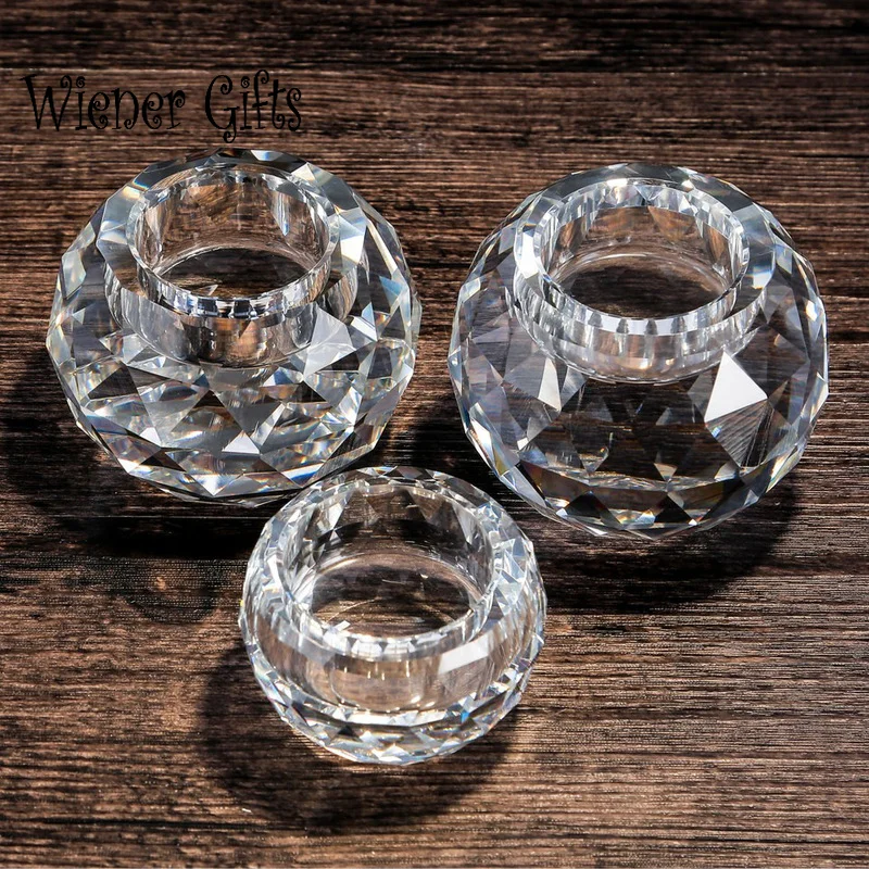 Crystal Candle Holder Small Bowl Candlestick Romantic Wedding Table Centerpiece Candlelight Home Dinner Decor decoracion hogar