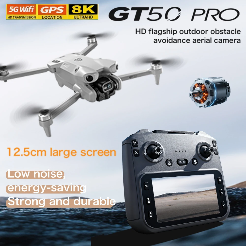 

НОВЫЙ GT50 PRO RC Дрон 8K HD Двойные камеры Wi-Fi GPS 20 минут Полет Аэрофотосъемка Квадрокоптер Пульт дистанционного управления БПЛА Игрушки для мальчиков Подарки