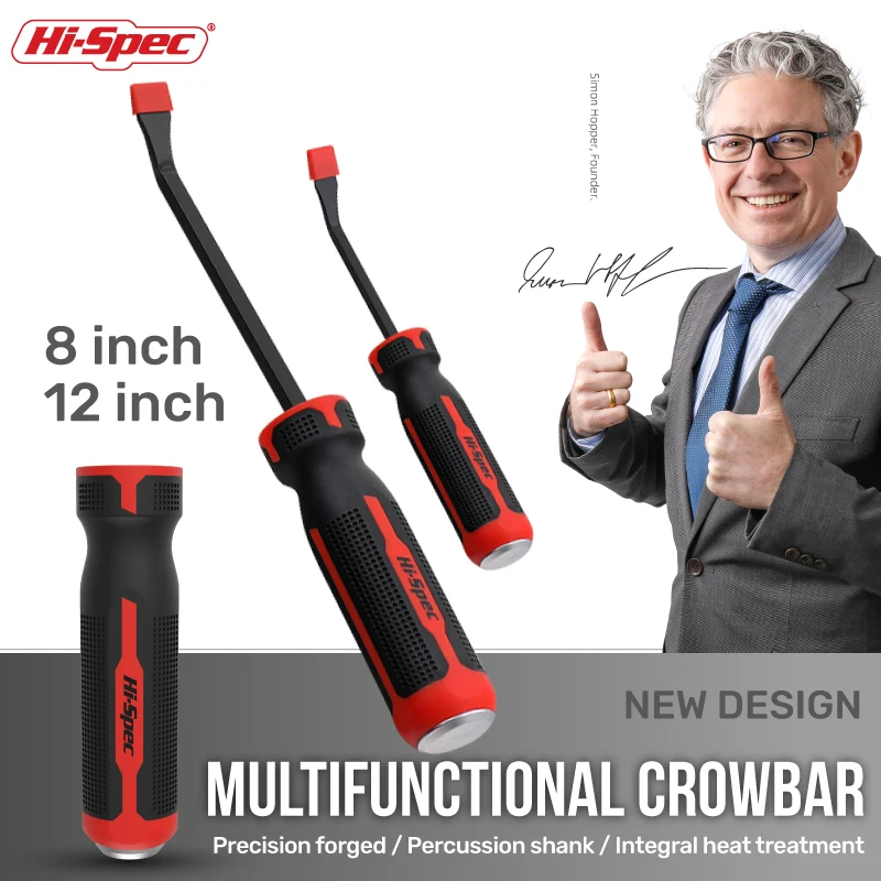

Hi-Spec 2pc Set Pry Bar Tool 8 12 inch Tire Heavy Duty Crowbar Strike Cap Nail Puller Car Repair Multi Tool Hand Tools