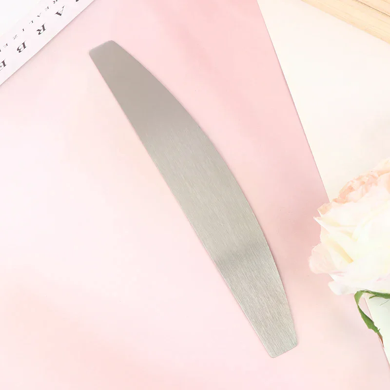 Half Moon Shape Stainless Steel Base Professional Nail File Permanent Metal Scraps For Disposable Pads