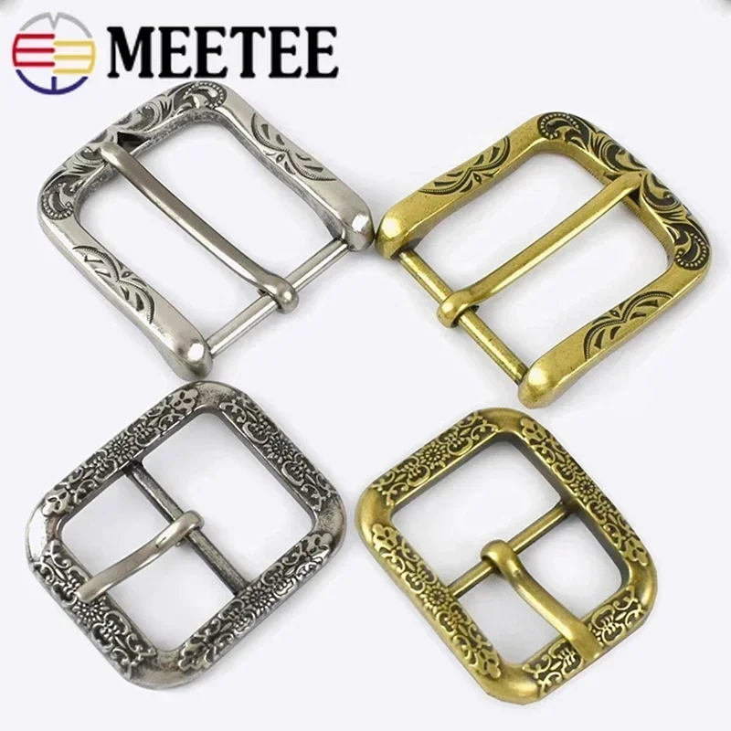 Meetee 2/5Pcs 35/40mm Retro Belt Buckle Metal Pin Buckles Head Leather Crafts Belts Clasp Decoration Hardware Accessories