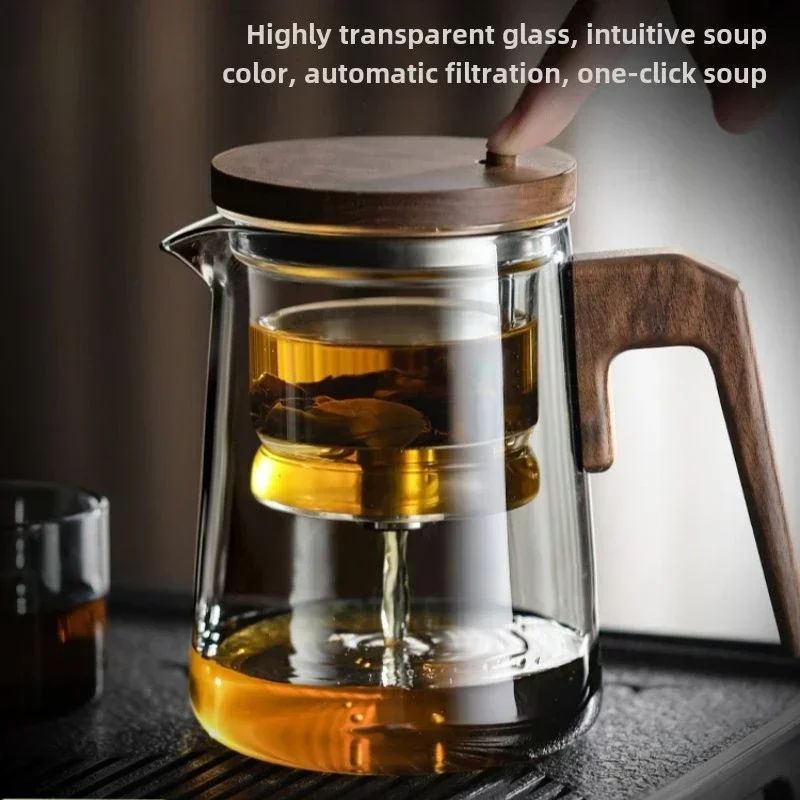 High-end floating cup glass inner bubble teapot Home tea infuser Magnetic suction office teapot Luxury tea set