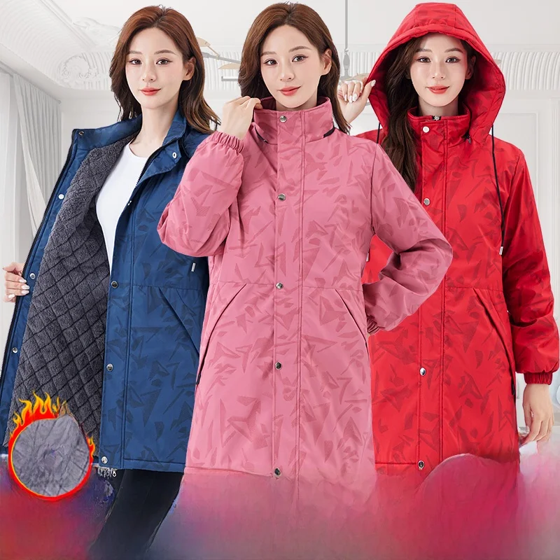 

Хлопковый фартук Thiened, водонепроницаемая рабочая одежда для женщин, теплый зимний фартук оверсайз, модная уличная одежда