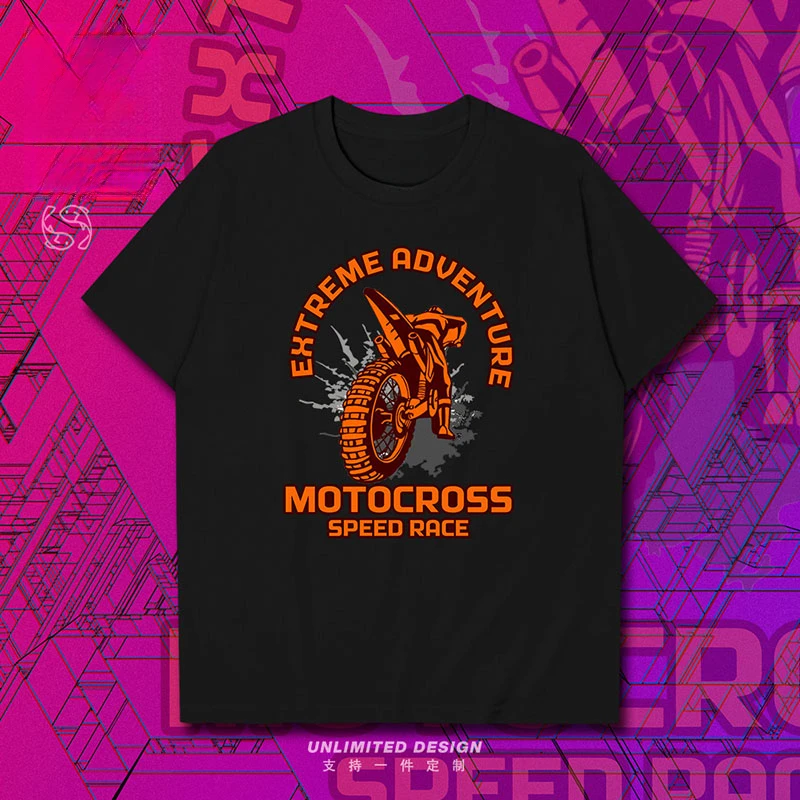 

New Vintage Motocross Race Illustrated Print Graphic Tshirt Men's and Women's Short Sleeve Breathable Motorcycle T-shirt Moto GP
