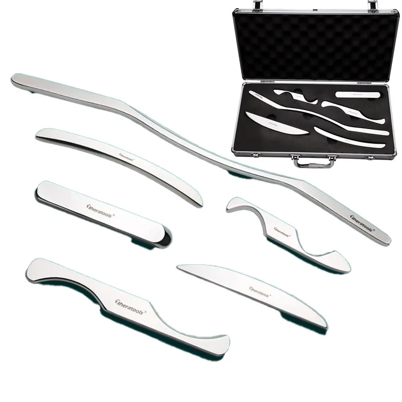 

Stainless Steel Gua Sha Tools Scraping IASTM Muscle Soft Tissue Release Fascia Kits Spa Fitness Physical Therapy Massage