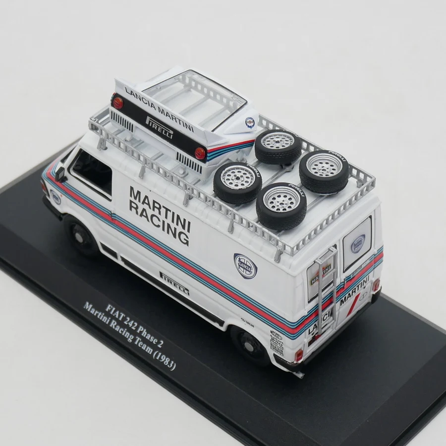 Diecast Ixo Maßstab 1:43 Fiat 242 Phase 2 1983 Fiat Van Martin Racing Team Logistikfahrzeug Legierung Automodell Sammlerspielzeug Geschenk