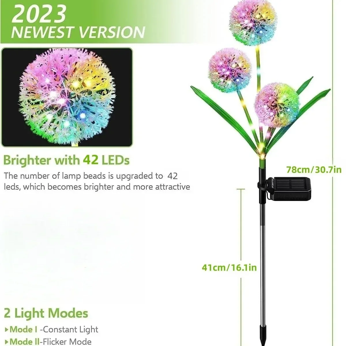 1/2/4PCS LED Solar Dandelion Light String Lawn Light Ground Plug Dandelion Solar Colored Lamps Outdoor Decorative Light String