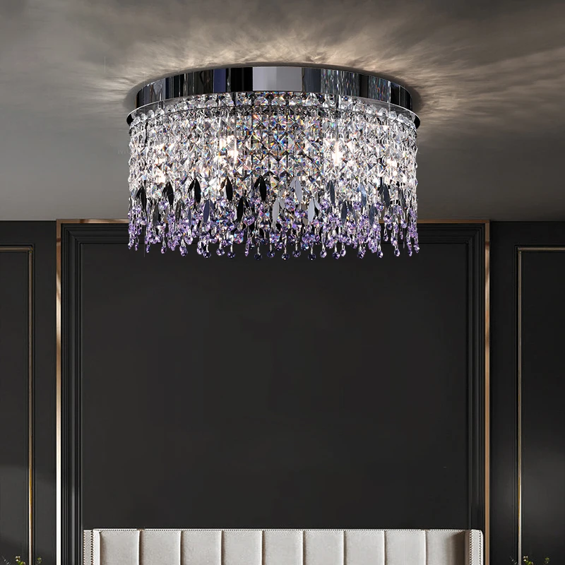 Italian Luxury Crystal Ceiling Light Round Lamp for Art High-End Villa Bar Restaurant Hotel Exhibition Hall Decoration Lights